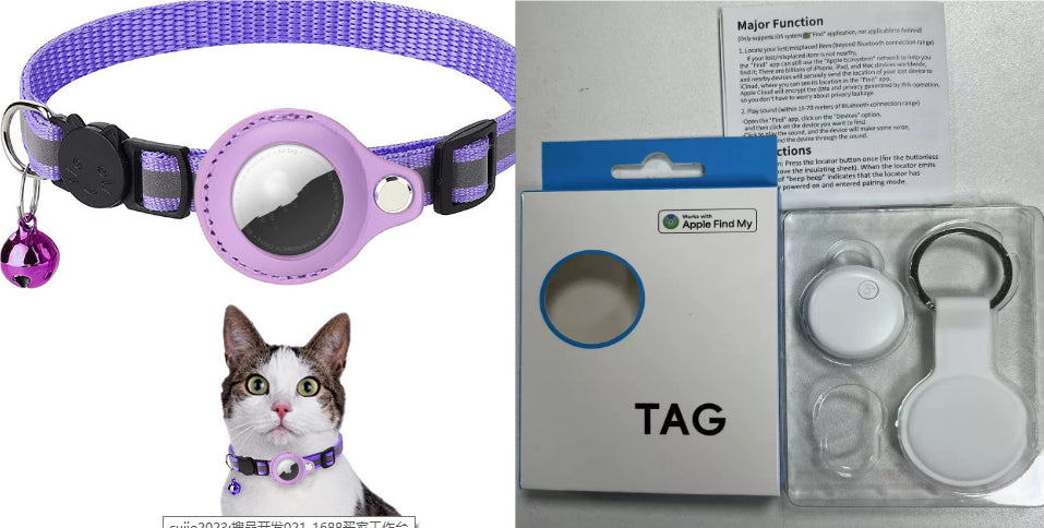 Secure-Fit Reflective AirTag Pet Collar – Waterproof Tracking Holder for Cats & Dogs