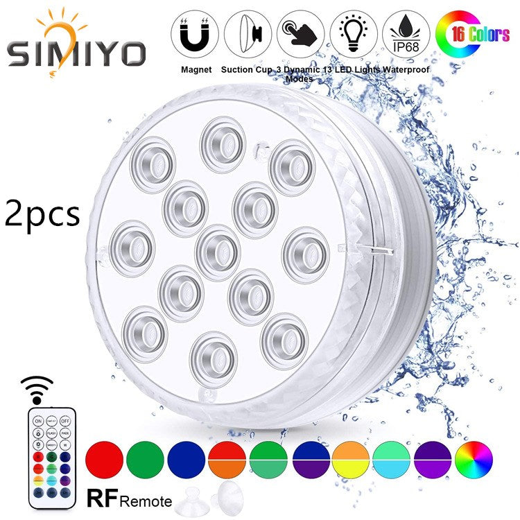 Aqua-Glow Submersible LED Lights – Waterproof Multi-Color Underwater Lamps with Remote Control