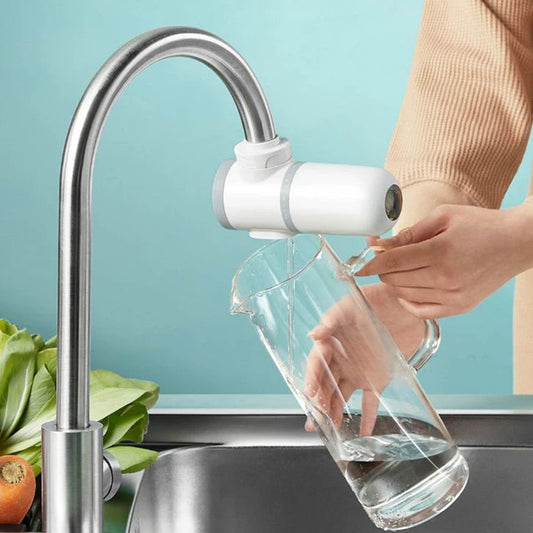 Crystal-Pure Kitchen Tap Purifier – Durable Stainless Steel Faucet Filter with Washable Ceramic Core