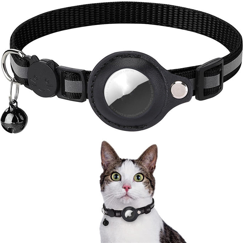 Secure-Fit Reflective AirTag Pet Collar – Waterproof Tracking Holder for Cats & Dogs