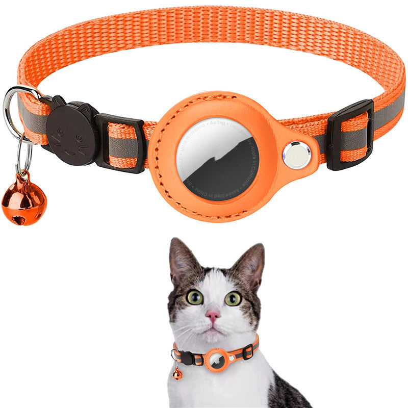 Secure-Fit Reflective AirTag Pet Collar – Waterproof Tracking Holder for Cats & Dogs
