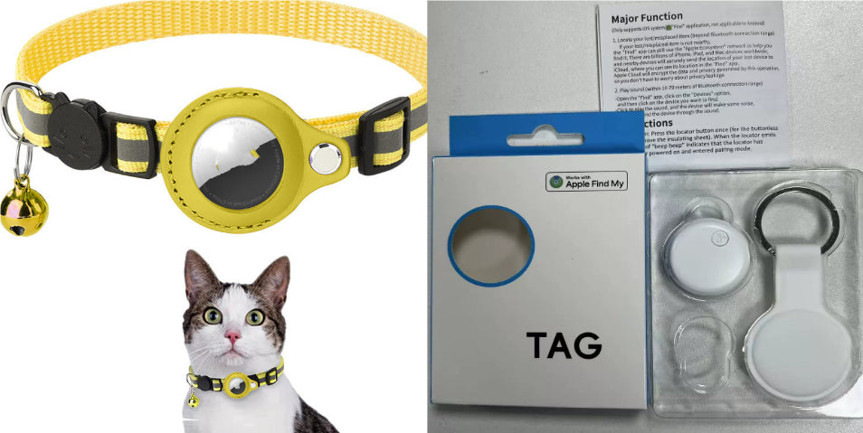 Secure-Fit Reflective AirTag Pet Collar – Waterproof Tracking Holder for Cats & Dogs