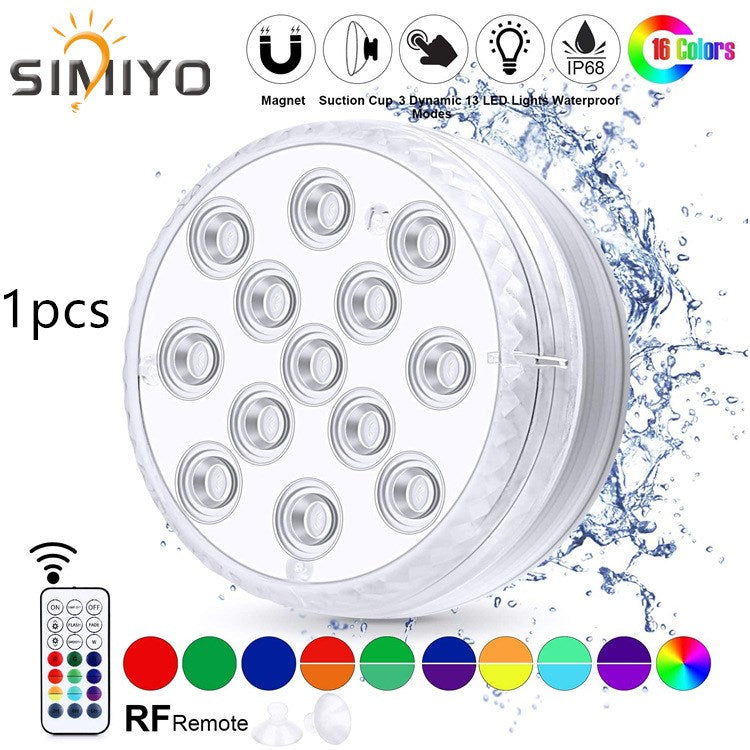 Aqua-Glow Submersible LED Lights – Waterproof Multi-Color Underwater Lamps with Remote Control