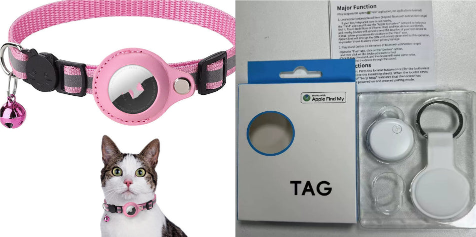 Secure-Fit Reflective AirTag Pet Collar – Waterproof Tracking Holder for Cats & Dogs