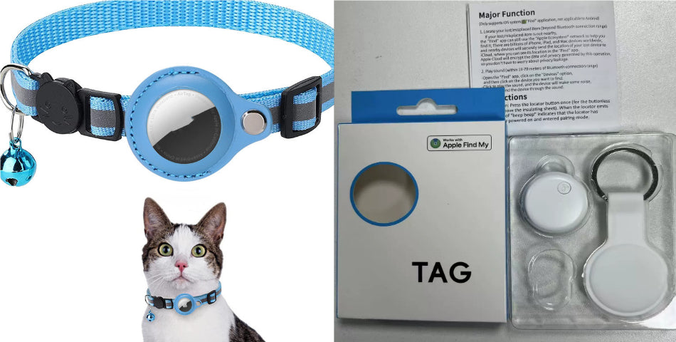Secure-Fit Reflective AirTag Pet Collar – Waterproof Tracking Holder for Cats & Dogs