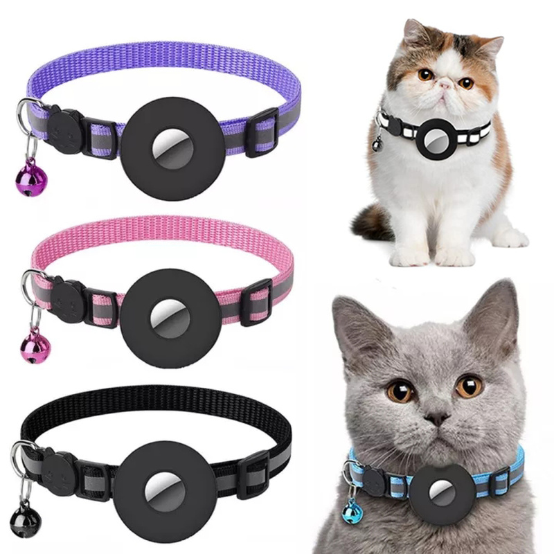 Secure-Fit Reflective AirTag Pet Collar – Waterproof Tracking Holder for Cats & Dogs