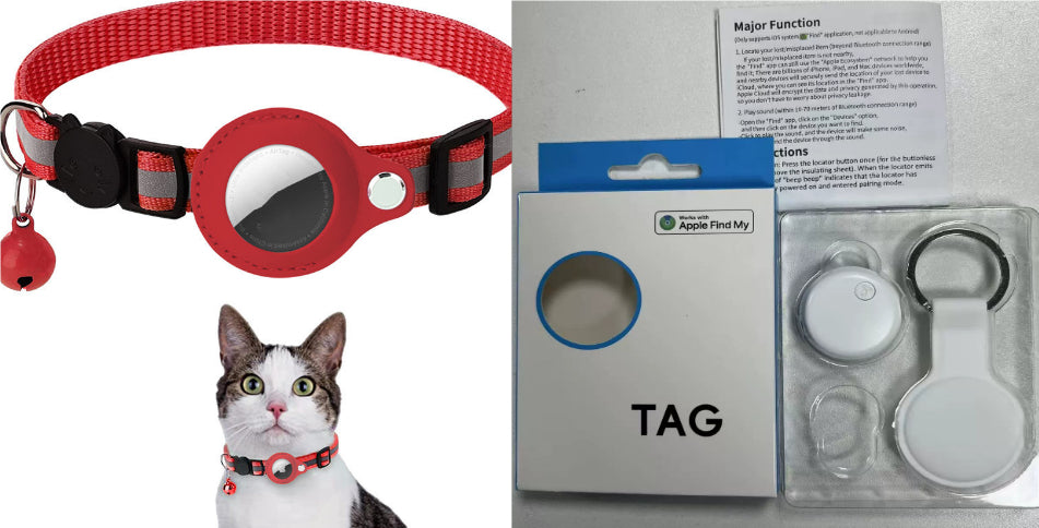 Secure-Fit Reflective AirTag Pet Collar – Waterproof Tracking Holder for Cats & Dogs