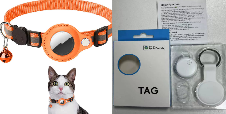 Secure-Fit Reflective AirTag Pet Collar – Waterproof Tracking Holder for Cats & Dogs