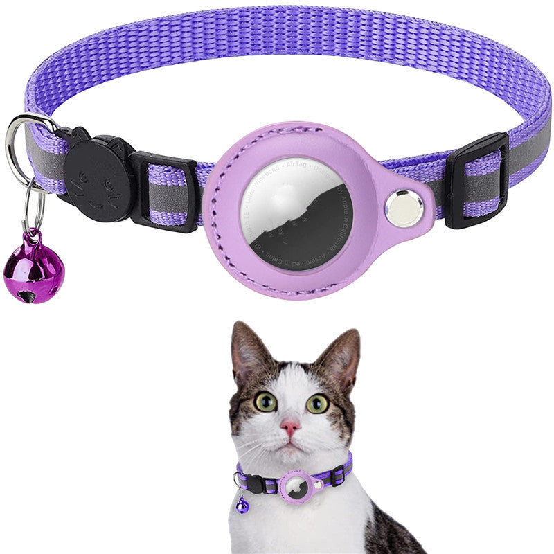 Secure-Fit Reflective AirTag Pet Collar – Waterproof Tracking Holder for Cats & Dogs